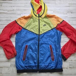 Nike Tech Hyperfuse Windrunner Multicolor Windbreaker Jacket LG - Lightweight